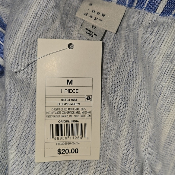 Womens A New Day Blue and White Sleeveless Sundress, Medium, NWT!! - Picture 3 of 3